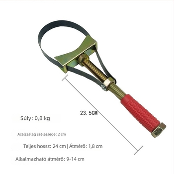 Autóolaj-szűrő kulcs, szűrő eltávolító eszköz, öntvény-stílusú acélszalag kulcs, olajszűrő eltávolító eszköz