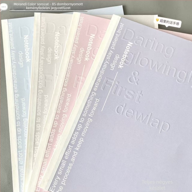 Minimalista Morandi színvilágú B5-ös dombornyomott ragasztott kötésű notesz, vonalas
