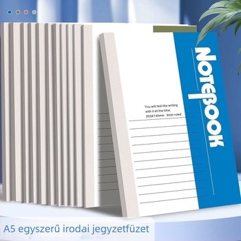 8 darab A5 méretű jegyzetfüzet, puha borító, ragasztott kötés, egyszerű irodai stílus