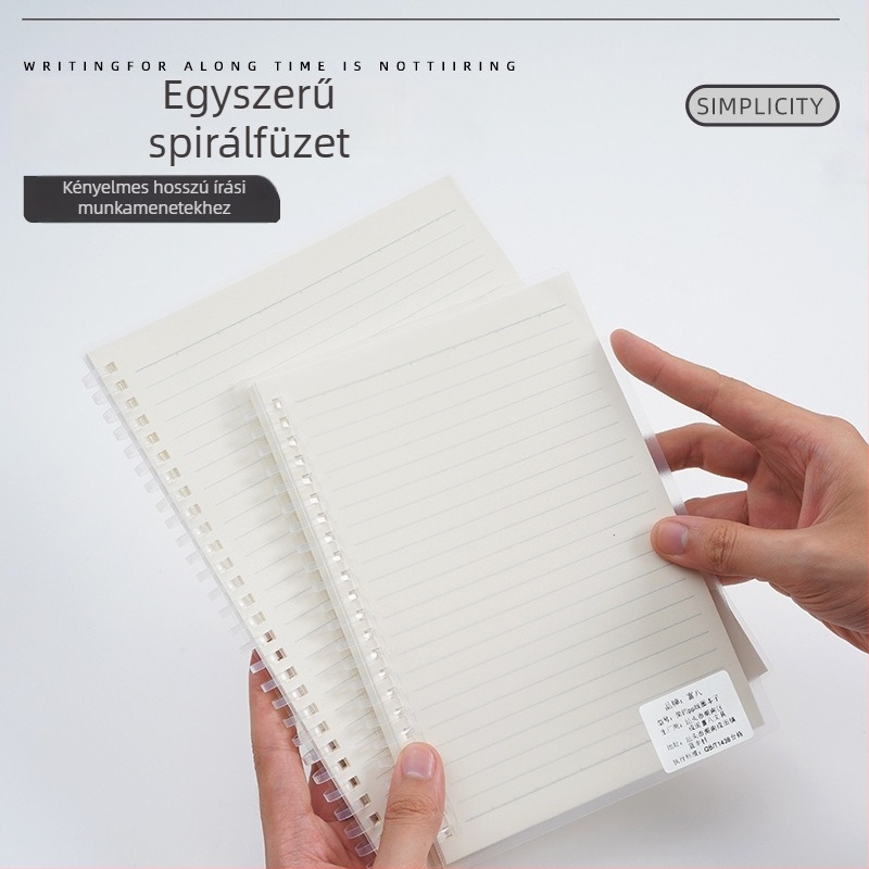 Minimalista Ins-stílusú A4/A5 spirálfüzet, vastagabb kivitel, PVC borítóval, diákoknak írásgyakorlathoz, napló és irodai jegyzet