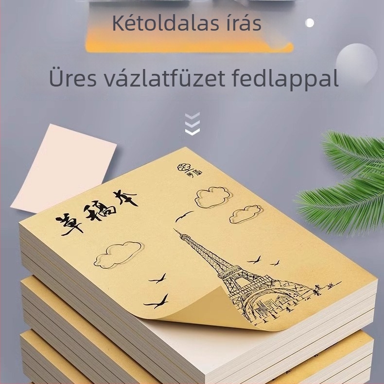 Vastagított vázlatpapír diákoknak, üres matematikai jegyzetfüzet A4