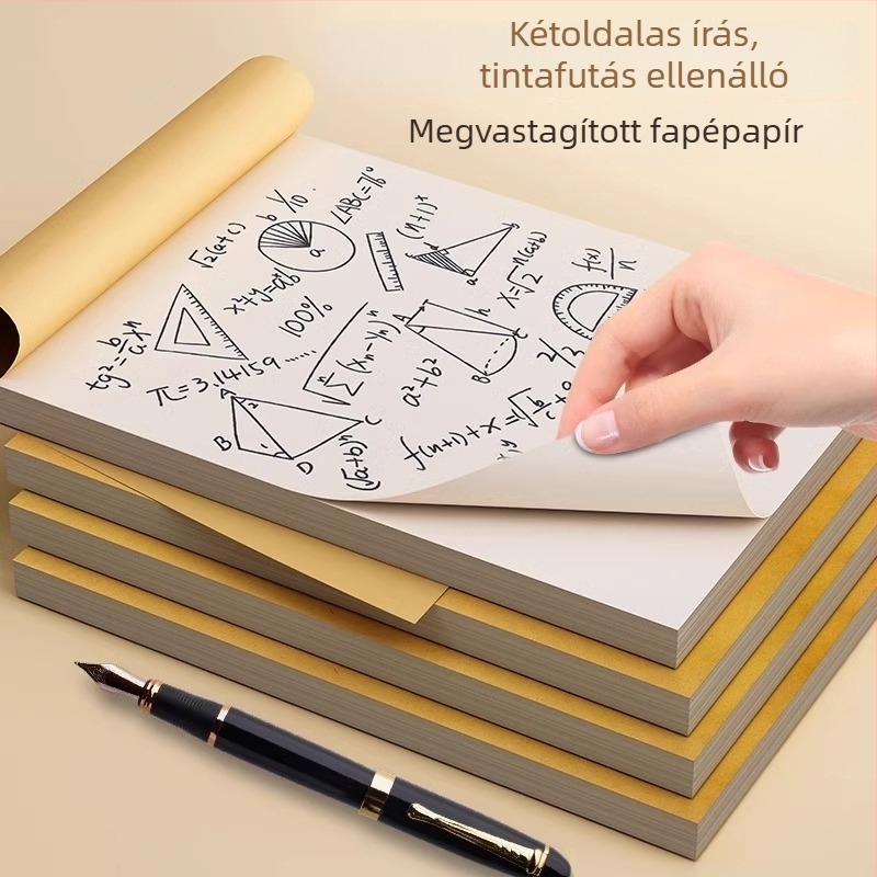 Vastagított vázlatpapír diákoknak, üres matematikai jegyzetfüzet A4