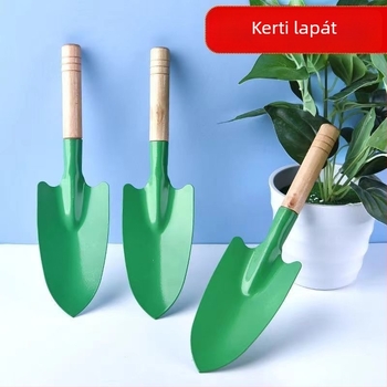 Mini viráglapát fa nyelű, virágültetéshez és talaj lazításához a kertben