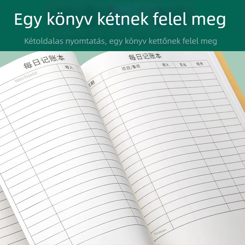 Napi könyvelési napló üzleti és otthoni használatra, bevétel-kiadás nyilvántartás szépségszalonhoz.