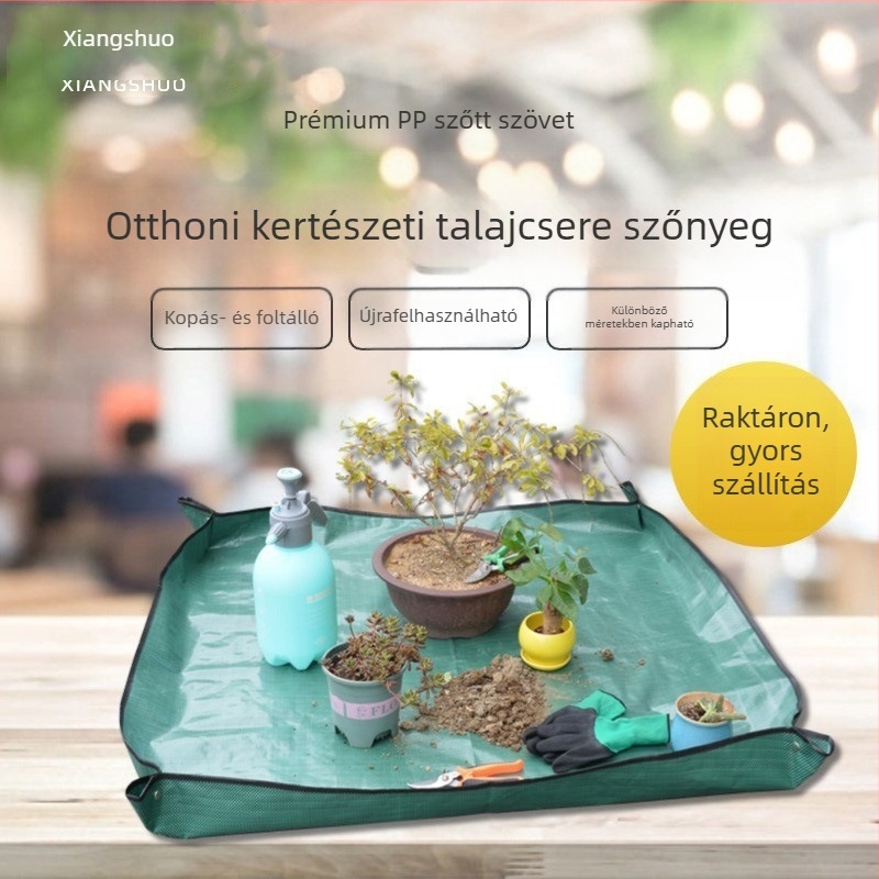 PP kerti matrac készlet – vízálló alátét átültetéshez és talajcseréhez, három részes, zöld, méretek 80×80 cm, 80×100 cm, 150×100 cm