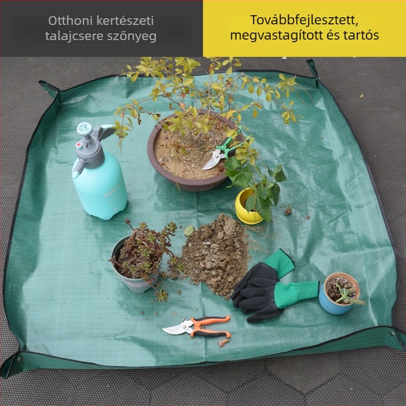 PP kerti matrac készlet – vízálló alátét átültetéshez és talajcseréhez, három részes, zöld, méretek 80×80 cm, 80×100 cm, 150×100 cm