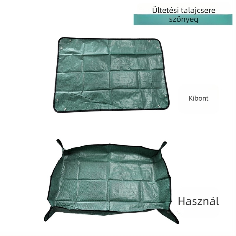 PP kerti matrac készlet – vízálló alátét átültetéshez és talajcseréhez, három részes, zöld, méretek 80×80 cm, 80×100 cm, 150×100 cm