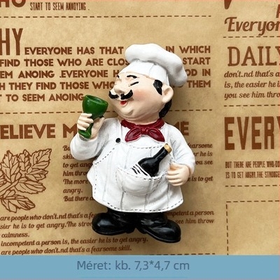 Szakács hűtőmágnes, 3D karakterrel, személyre szabott otthoni dekoráció