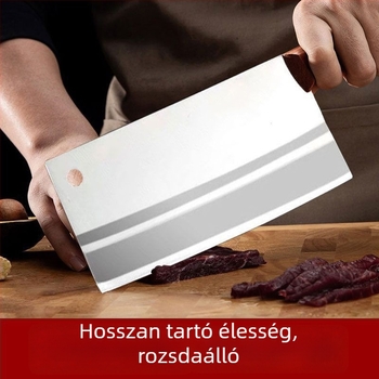 Jinshengyuan Ultra-éles húsdaraboló kés, tömör fa markolattal, rozsdamentes acélból készült konyhai szeletelő kés