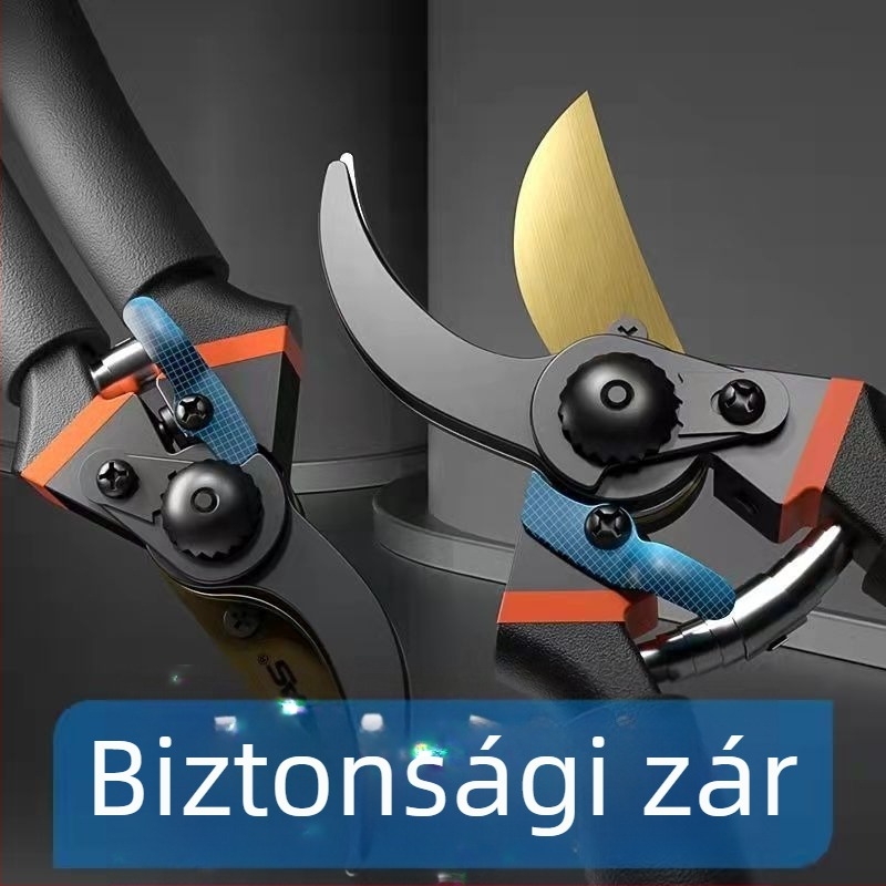 SK5 Erőteljes kerti metszőolló rozsdamentes acél pengékkel, vastag ágakhoz gyümölcsfákhoz