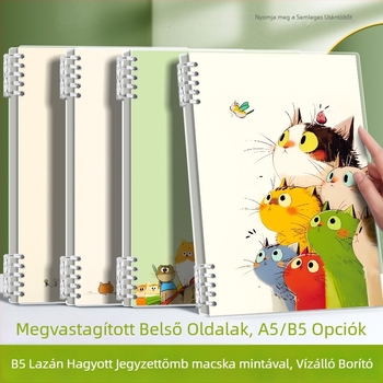 B5 lazán lefűzhető notesz, A5 napló, leválasztható, tanuláshoz, középiskolások számára