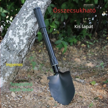 Kompakt 4-in-1 összecsukható ásó kempingezéshez és autós vészhelyzeti eszköz