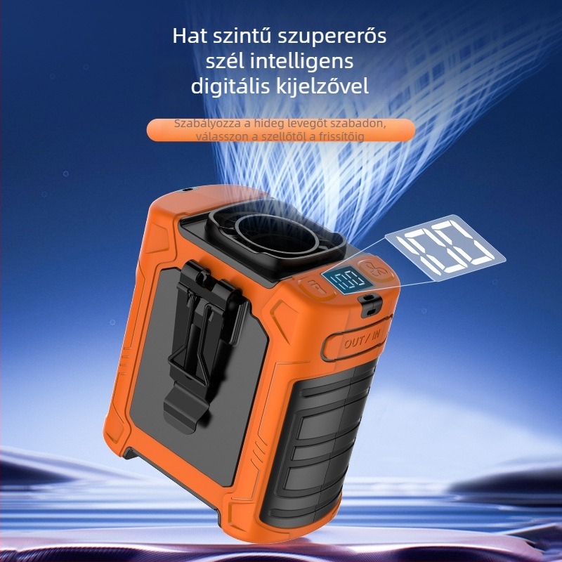 FS-31 Övön viselhető kültéri ventilátor beépített 6000mAh akkumulátorral, hordozható hűtő ventilátor, 3 sebesség