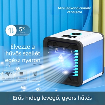 USB asztali ködítő ventilátor – mini vízhűtő levegő, otthoni használatra, 3 sebesség
