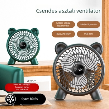 USB-asztali ventilátor — kompakt, háromlapátos, nagy teljesítményű, kollégiumi és otthoni használatra