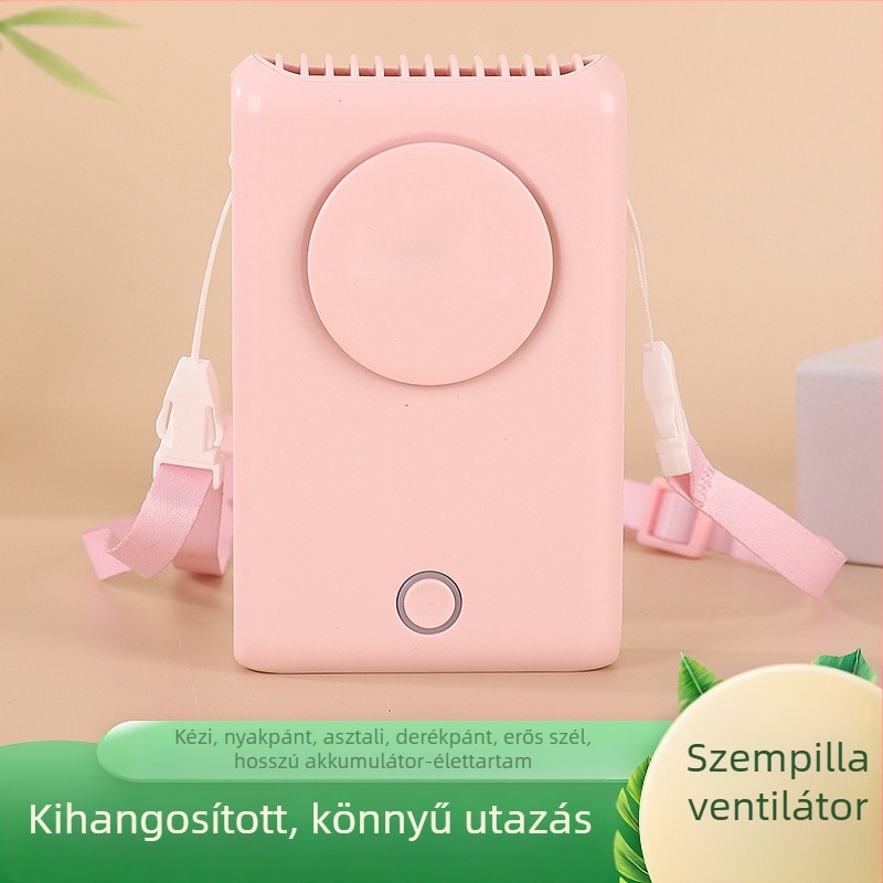 Újratölthető mini ventillátor nyakra és derékre, kültéri sportokhoz, 3 sebesség