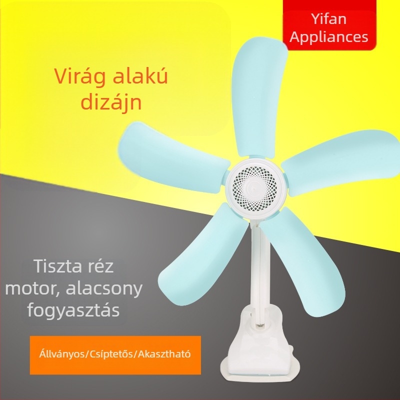 5-lapátos klipszes ventilátor, 500 mm, 220 V AC, nagy légáramlás, ideális kollégiumi és irodai használatra, akkumulátor nélkül, modell 620