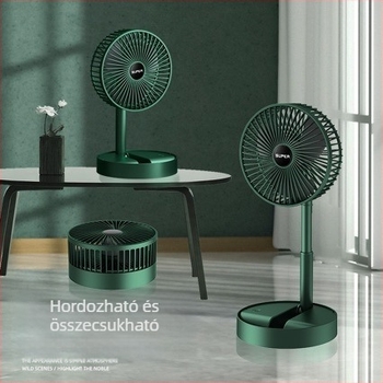 USB összecsukható asztali ventilátor teleszkópos karral – mini hordozható ventilátor otthonra és irodába, USB táplálás