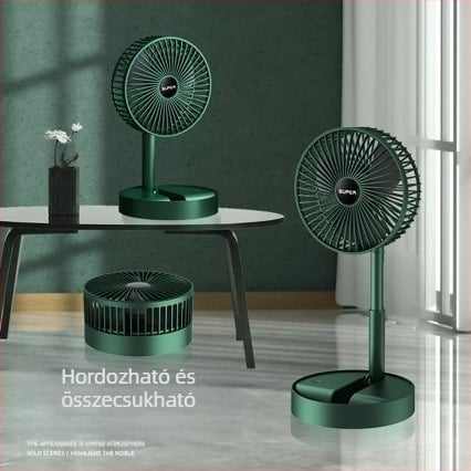 USB összecsukható asztali ventilátor teleszkópos karral – mini hordozható ventilátor otthonra és irodába, USB táplálás