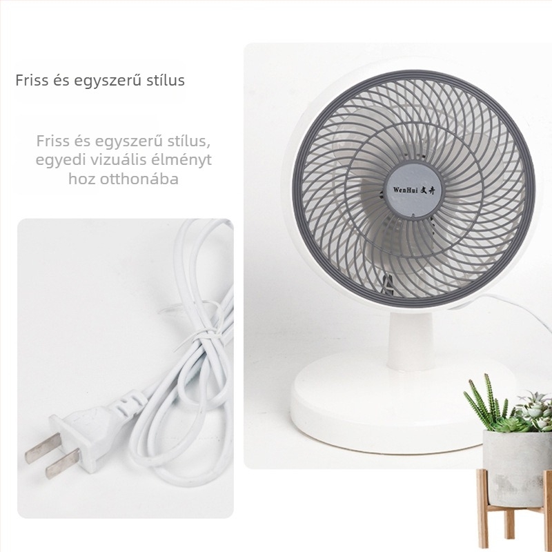 Kompakt asztali ventilátor forgatható fejjel, háromlapátos, ideális diákszobákhoz és irodákhoz