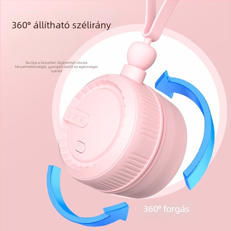 2024-es egyedi nyakban hordható ventilátor, ultrakönnyű, lapát nélküli, USB töltés, csendes hűtés, gyerekeknek