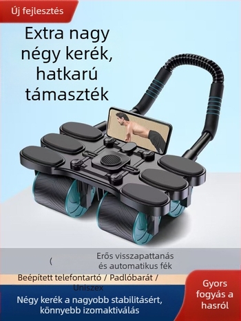 Automatikus visszaugró hasgörgő – hasizom edző roller otthonra, irodába és szabadtérre