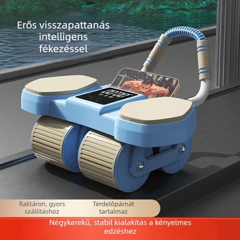 Négykerekű AI hasizom görgő automatikus visszapattanással, dupla könyöktámogatással, törzs- és hasizom edzéshez