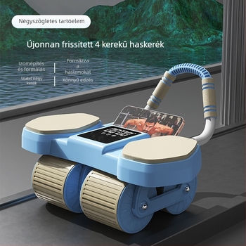 Négykerekű AI hasizom görgő automatikus visszapattanással, dupla könyöktámogatással, törzs- és hasizom edzéshez