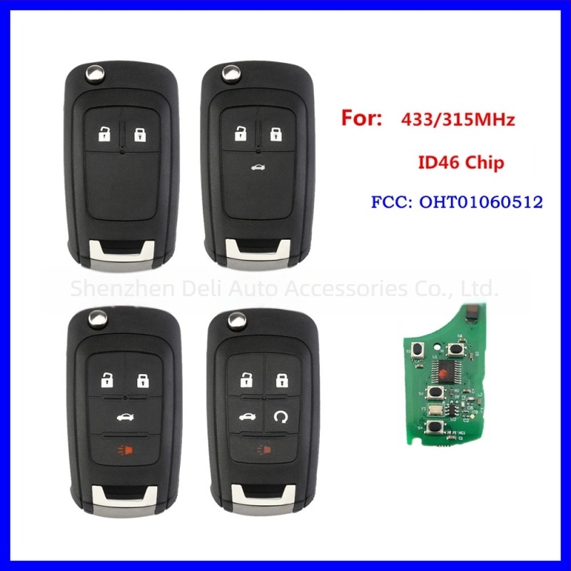 Chevrolet kulcstávirányító 2-5 gombbal, 315/433 MHz, kód OHT01060512