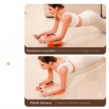 Narancs-szürke hasizom-kör automata visszapattanó könyöktámasz, hasizom edző eszköz, otthoni fitnesz felszerelés