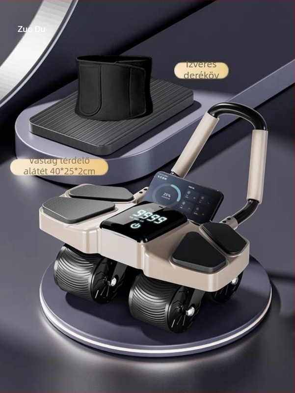 Hasizomkör 2026 — új modell automata visszapattanóval a hasizom edzéséhez és a has karcsúsításához, négykerekes hasizomkerék otthoni edzéshez