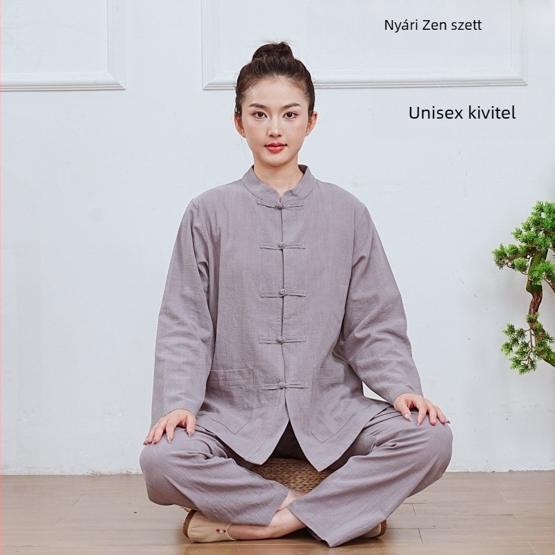 Nyári vékony bambusz-pamut szett Zen meditációhoz és egészségmegőrzéshez