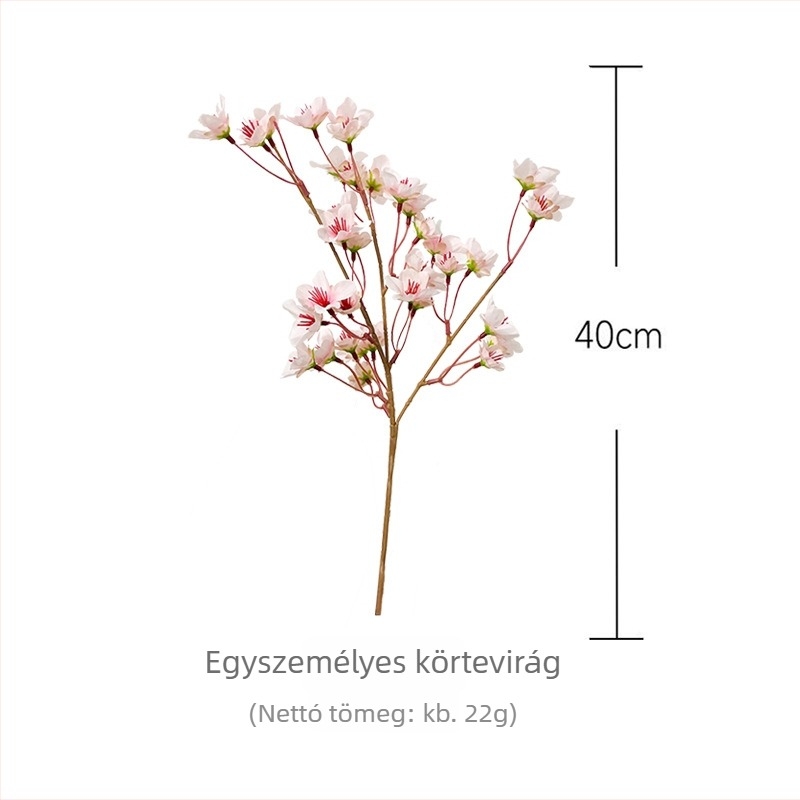 Mesterséges őszibarackvirágosfa dekoráció esküvőkhöz és otthoni virágdekorációhoz, 40 cm magas