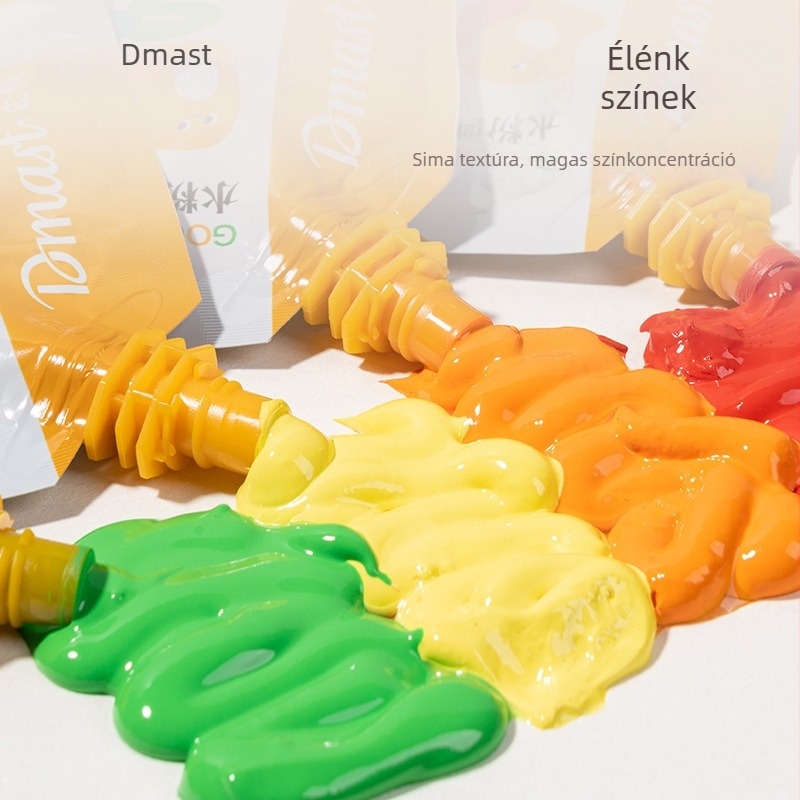 Dmast RG100-100ml gouache festékek zacskóban, festéshez és művészethez, külön gouache diákoknak, 12 szín dobozban, 100 ml minden színhez