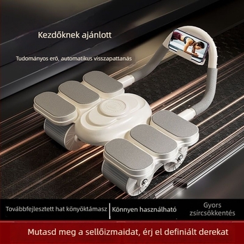 Négykerekű hasizomkerék automatikus visszaforduló mechanizmussal, férfiaknak és nőknek, hasizom-edzés, fitnesz felszerelés