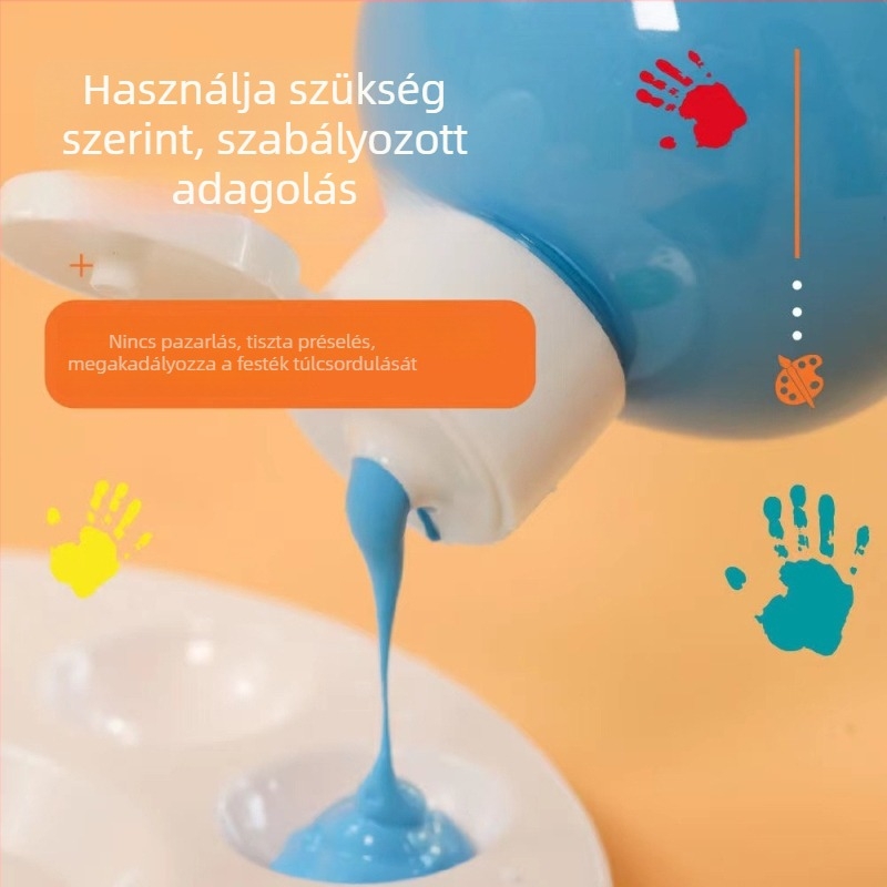 Gyerekeknek szánt gouache festék, 24 szín, 500 ml, mosható, biztonságos óvodában