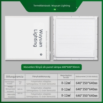 LED panel lámpa 600x600, beépített mennyezeti világítás