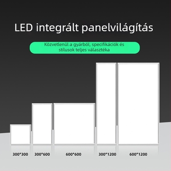 Xinyi LED panel mennyezeti világítás, integrált, méretek 600x1200 és 600x600/300x600/300x300, alumínium ház, 220V, 110 lm/W, fürdőszobára és konyhára