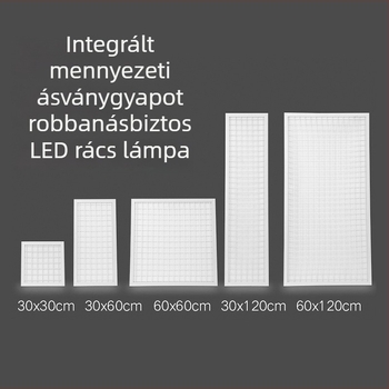LED robbanásbiztos panellámpa, 60×60 cm, beépített mennyezeti kivitel, alumínium ház, 6500K, 50 000 óra élettartam, raktárakhoz és gyárakhoz