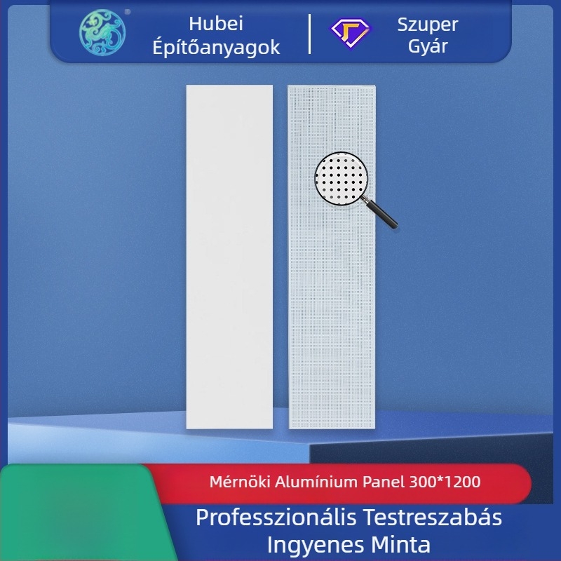 Integrált mennyezeti alumínium panel 300×1200 matt fehér, laminált felülettel, 30×120 kórházak és irodaházak folyosóihoz