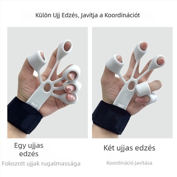Szilikon uj edző 5 ujhoz, edzés csuklón, rehabilitáció ujjak, hajlítás és nyújtás