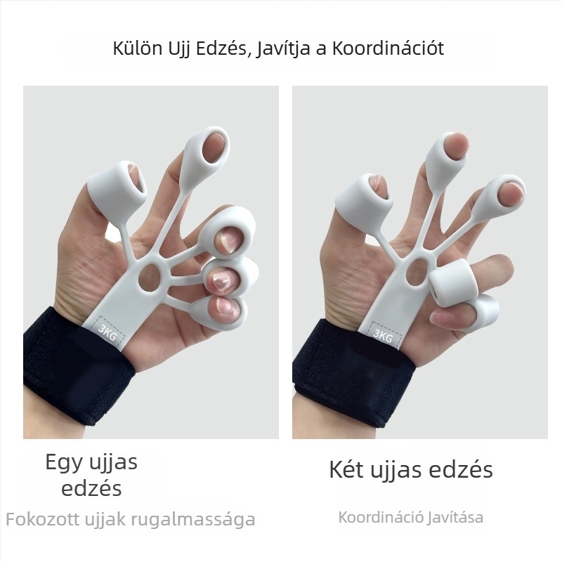 Szilikon uj edző 5 ujhoz, edzés csuklón, rehabilitáció ujjak, hajlítás és nyújtás