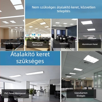 Egyedi LED panel világítás 600×600, beépített mennyezeti lámpa konyhának és fürdőszobának, alumínium panel