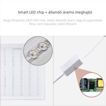 Egyedi LED panel világítás 600×600, beépített mennyezeti lámpa konyhának és fürdőszobának, alumínium panel
