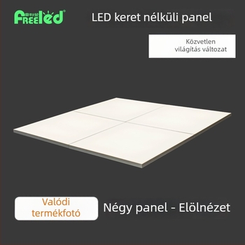 60×60 keret nélküli panelvilágítás beépített mennyezethez, felületre szerelve