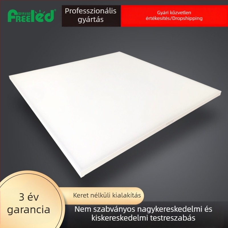 60×60 keret nélküli panelvilágítás beépített mennyezethez, felületre szerelve