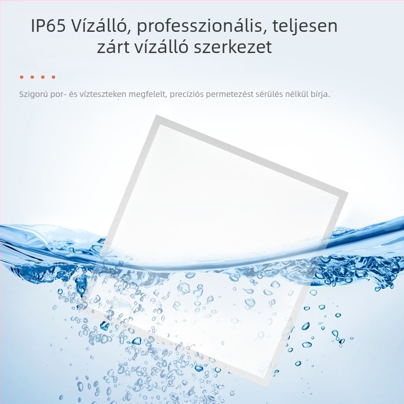 Beépített mennyezeti LED-panel 600×600, vízálló, alumínium burkolattal, 30×30×60 fürdőszobába