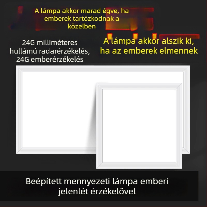 Egyedi 24 GHz-es milliméterhullámú radaros LED panel a mennyezethez, jelenlét észleléssel