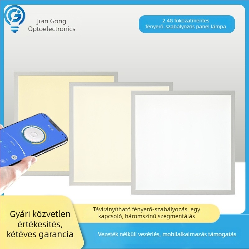 Okos panelvilágítás mobilalkalmazással, intelligens dimmelés, beépített mennyezet, teljes spektrumú szemvédelem, háromszínű fényerő-szabályzás