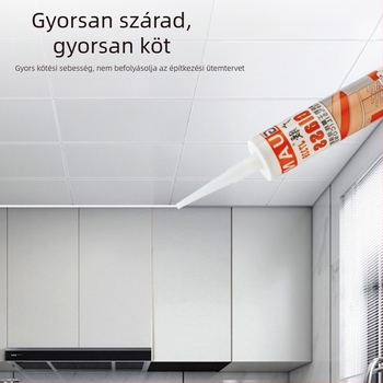 Gyorsan száradó savas szilikon üvegragasztó – átlátszó integrált mennyezet tömítő, gyorsan száradó javító paszta